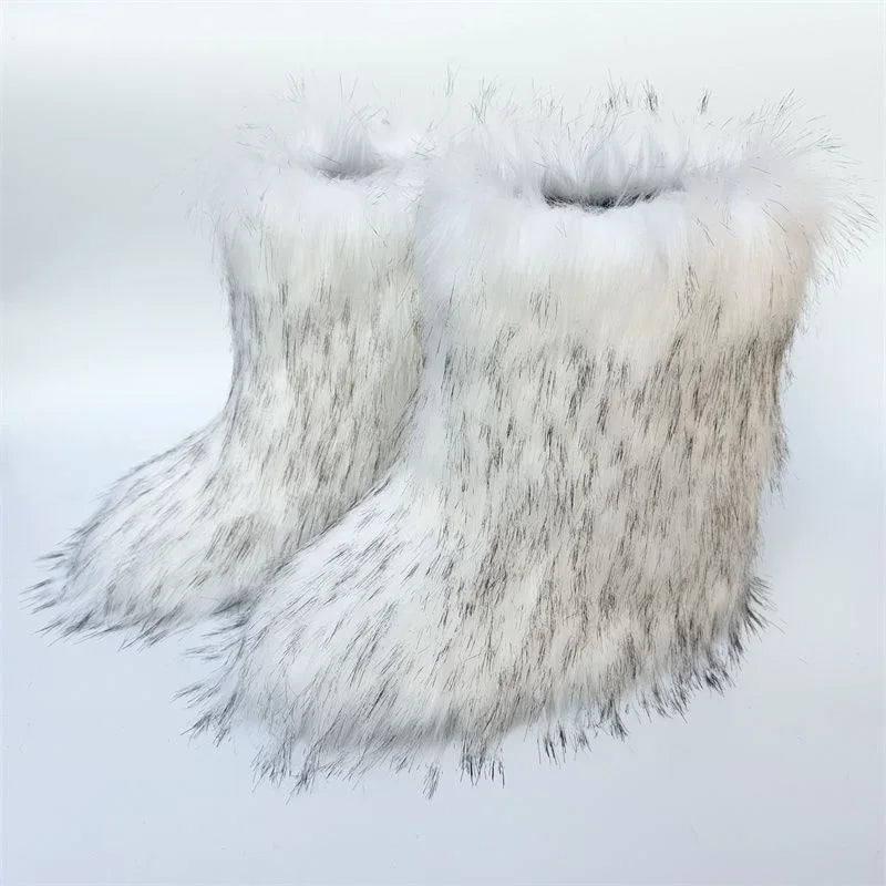Fluffy Mid-calf Boots