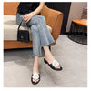 High End Luxury Flower Slippers Women Camellia Shoes Open Toe Slides Femme Outside&Home Pantuflas Sandals Ladies Flip Flops