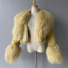 Jxwatcher Wool Coat for Women Real Mongolian Fur Collar Cuffs Winter Fashion Solid Color Tweed Cropped Jacket Fall New Arrival