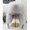 100% Real Silver Fox Fur Bomber Hat Raccoon Fur Real Leather