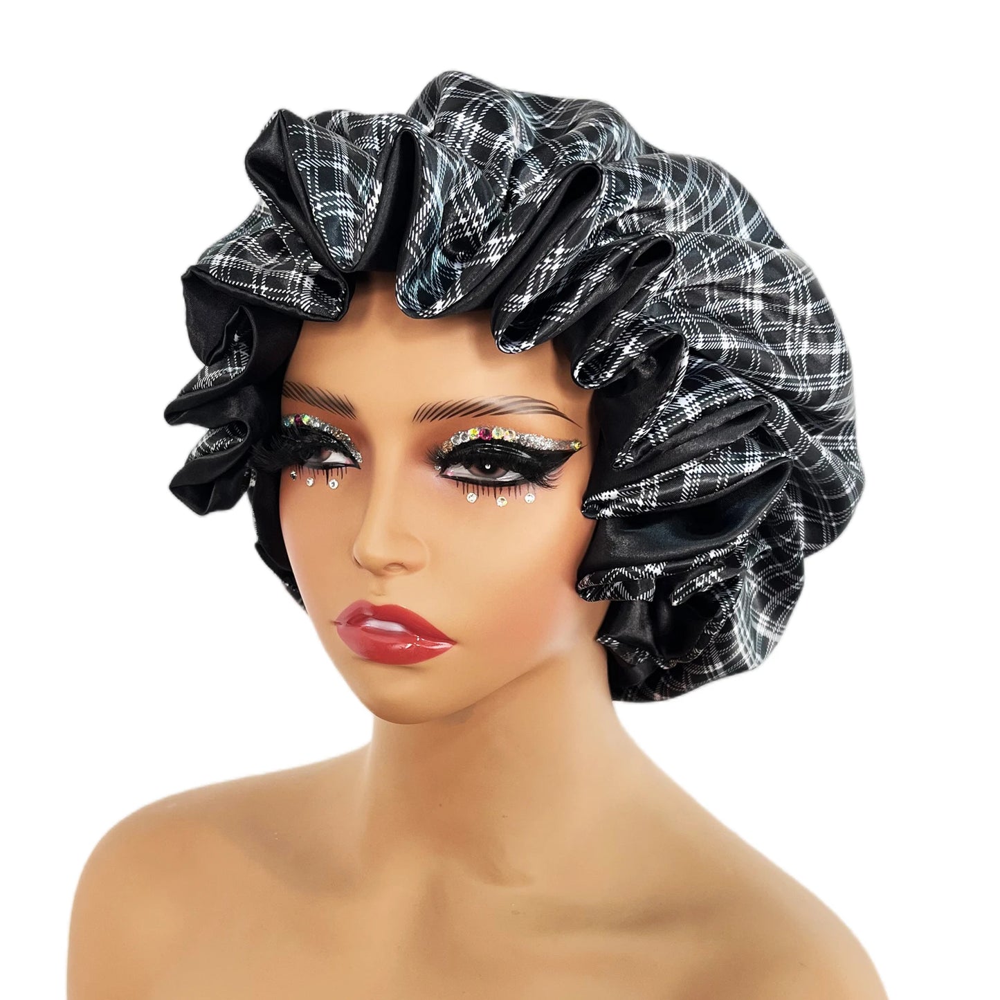 Women Satin Bonnet Cap Double Layer Silk