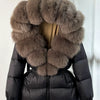 Real Fox Fur Puffer Hooded Coat. Thick Warm Waterptoof