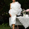 Long Evening Maxi Dress One Shoulder Hand 3D Floral Formal Dress