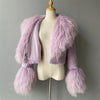 Jxwatcher Wool Coat for Women Real Mongolian Fur Collar Cuffs Winter Fashion Solid Color Tweed Cropped Jacket Fall New Arrival