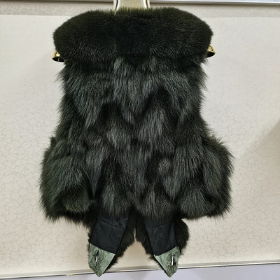 100% Genuine Real Fox Fur Vest Natural Soft Fox Fur