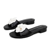 High End Luxury Flower Slippers Women Camellia Shoes Open Toe Slides Femme Outside&Home Pantuflas Sandals Ladies Flip Flops