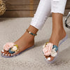 Women's Flower Flat Slippers New Summer Female Beach Shoes Fashion Open Toe Casual Slides Shoes for Women Outdoor Ladies Sandals
