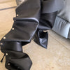 High Heel Long Boots for Women Botte Winter Boots Shoes Botas Mujer Thin Heeled Pointed Denim Metal Button Shoe Zapatos De Mujer