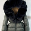 Real Fox Fur Puffer Hooded Coat. Thick Warm Waterptoof