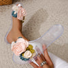 Women's Flower Flat Slippers New Summer Female Beach Shoes Fashion Open Toe Casual Slides Shoes for Women Outdoor Ladies Sandals