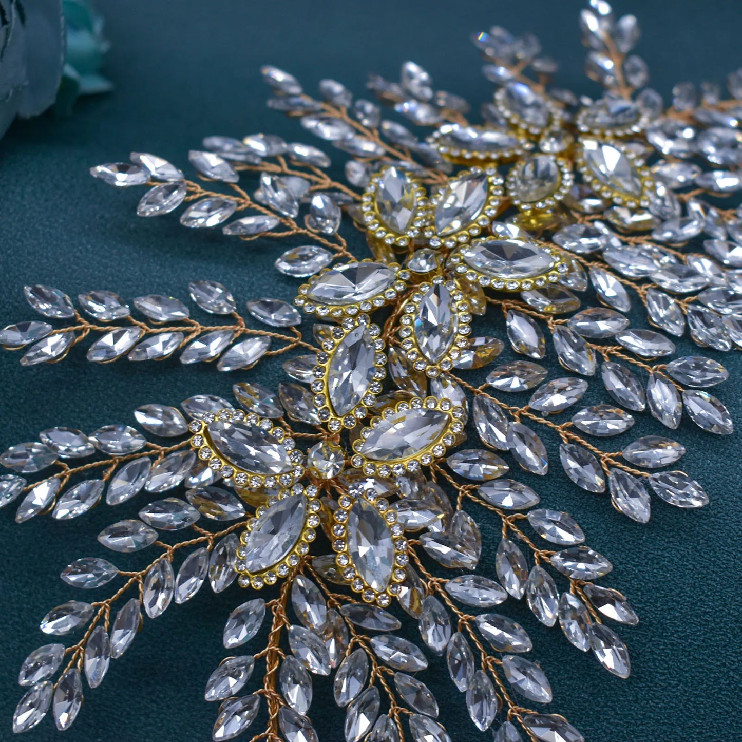 DZ012 Champagne Crystal Headband Tiara For Women Rhinestone Hairband Pageant Party Headdress Wedding Hair Accessories Jewelry