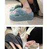 Woman Furry Ladies Faux Fur Luxury Fluffy Plush Slipper House Fuzzy Girl Platform Indoor Flat Casual sandals Round Toe Winter