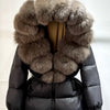 Real Fox Fur Puffer Hooded Coat. Thick Warm Waterptoof