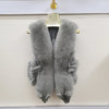 100% Genuine Real Fox Fur Vest Natural Soft Fox Fur