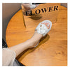 High End Luxury Flower Slippers Women Camellia Shoes Open Toe Slides Femme Outside&Home Pantuflas Sandals Ladies Flip Flops