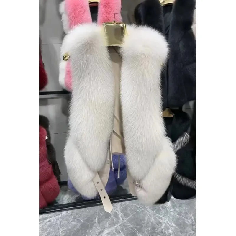 Faux Fur Belt Design Furry Vest