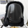 100% Real Silver Fox Fur Bomber Hat Raccoon Fur Real Leather