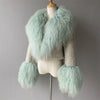 Jxwatcher Wool Coat for Women Real Mongolian Fur Collar Cuffs Winter Fashion Solid Color Tweed Cropped Jacket Fall New Arrival