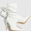 High-quality Pointed Toe Ladies Boots 11CM Stiletto Fashion Women Party Shoes Mid-Calf Boots Side Zipper Pleated High heels 42