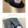 High End Luxury Flower Slippers Women Camellia Shoes Open Toe Slides Femme Outside&Home Pantuflas Sandals Ladies Flip Flops