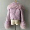 Jxwatcher Wool Coat for Women Real Mongolian Fur Collar Cuffs Winter Fashion Solid Color Tweed Cropped Jacket Fall New Arrival