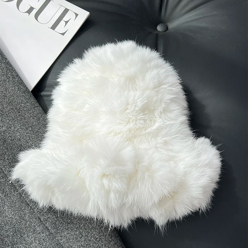 New Real Soft Natural Rabbit Fur Hats