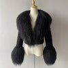 Jxwatcher Wool Coat for Women Real Mongolian Fur Collar Cuffs Winter Fashion Solid Color Tweed Cropped Jacket Fall New Arrival