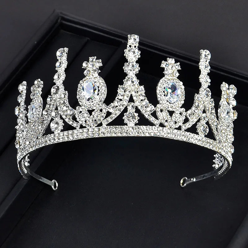 A195 Baroque Wedding Headband Crystal Bridal Crowns and Tiaras Hair Jewelry Accessories Women Rhinestone Headwears Queen Diadems