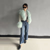 Jxwatcher Wool Coat for Women Real Mongolian Fur Collar Cuffs Winter Fashion Solid Color Tweed Cropped Jacket Fall New Arrival