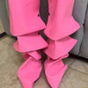 High Heel Long Boots for Women Botte Winter Boots Shoes Botas Mujer Thin Heeled Pointed Denim Metal Button Shoe Zapatos De Mujer