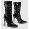 High-quality Pointed Toe Ladies Boots 11CM Stiletto Fashion Women Party Shoes Mid-Calf Boots Side Zipper Pleated High heels 42