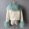Jxwatcher Wool Coat for Women Real Mongolian Fur Collar Cuffs Winter Fashion Solid Color Tweed Cropped Jacket Fall New Arrival