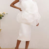 Long Evening Maxi Dress One Shoulder Hand 3D Floral Formal Dress