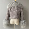 Jxwatcher Wool Coat for Women Real Mongolian Fur Collar Cuffs Winter Fashion Solid Color Tweed Cropped Jacket Fall New Arrival