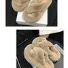 Woman Furry Ladies Faux Fur Luxury Fluffy Plush Slipper House Fuzzy Girl Platform Indoor Flat Casual sandals Round Toe Winter