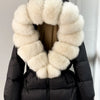 Real Fox Fur Puffer Hooded Coat. Thick Warm Waterptoof