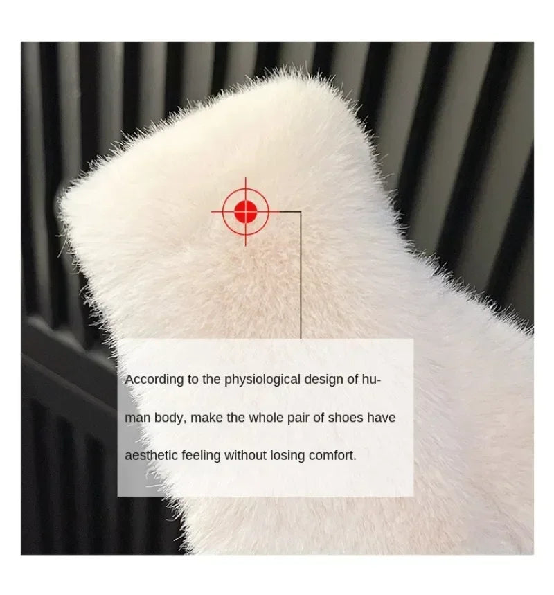 Woman Furry Ladies Faux Fur Luxury Fluffy Plush Slipper House Fuzzy Girl Platform Indoor Flat Casual sandals Round Toe Winter