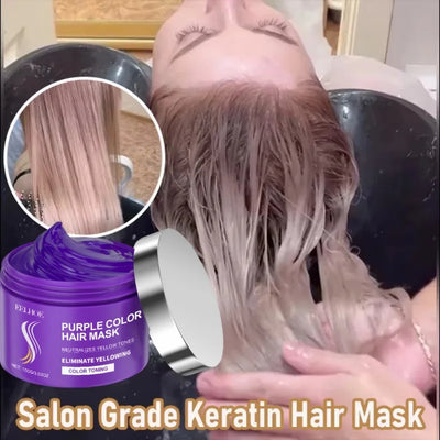 Purple Keratin Hair Mask Fast Repair for Dry Frizz Damaged Hair