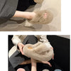 Woman Furry Ladies Faux Fur Luxury Fluffy Plush Slipper House Fuzzy Girl Platform Indoor Flat Casual sandals Round Toe Winter
