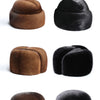 Winter Thickened Genuine Mink Fur Bomber Hat For Man Black/Brown Tag Elderly Ear Warm Chapeau Motorcycle Russian Style Mink Caps