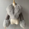 Jxwatcher Wool Coat for Women Real Mongolian Fur Collar Cuffs Winter Fashion Solid Color Tweed Cropped Jacket Fall New Arrival