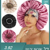 Women Satin Bonnet Cap Double Layer Silk