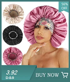 Women Satin Bonnet Cap Double Layer Silk