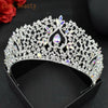 A121 Rhinestone Wedding Crowns Crystal Bridal Hair Accessories Zirconia Women Tiara Baroque Headband Bride Queen Diadem Headwear
