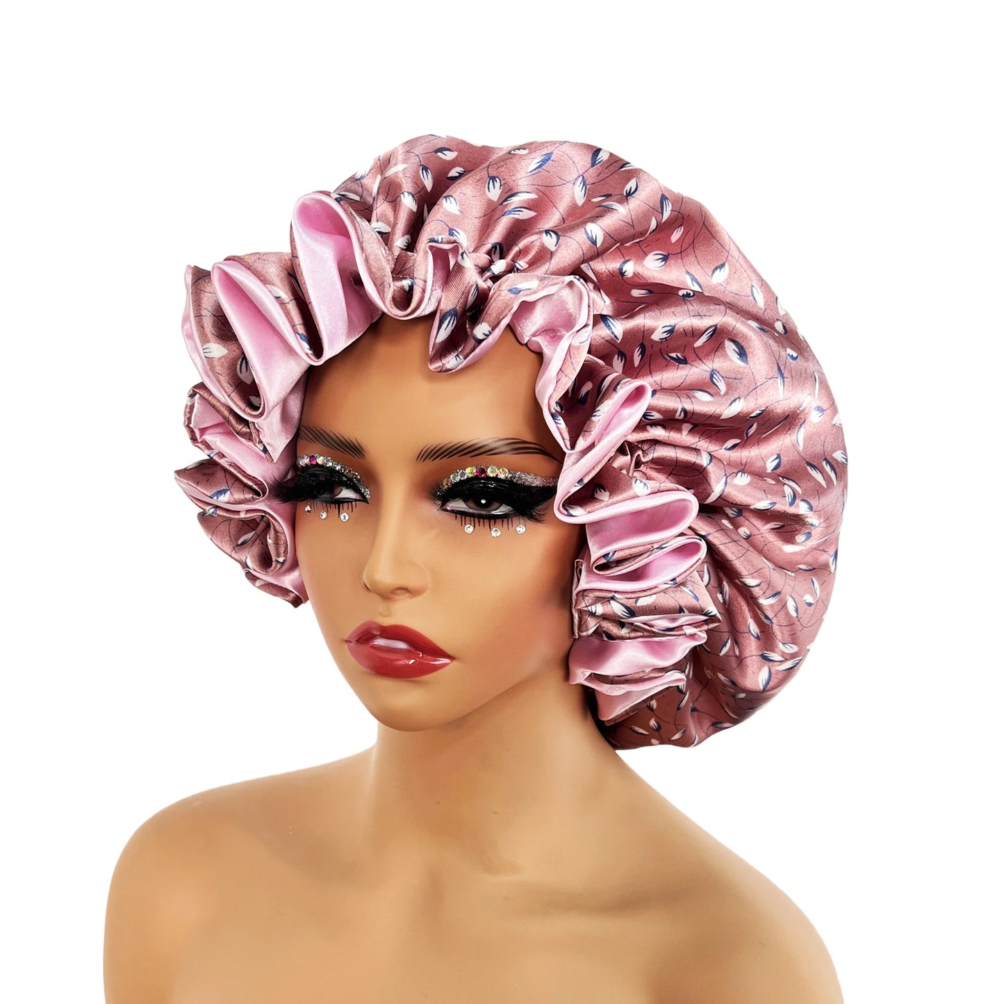 Women Satin Bonnet Cap Double Layer Silk