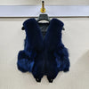 100% Genuine Real Fox Fur Vest Natural Soft Fox Fur