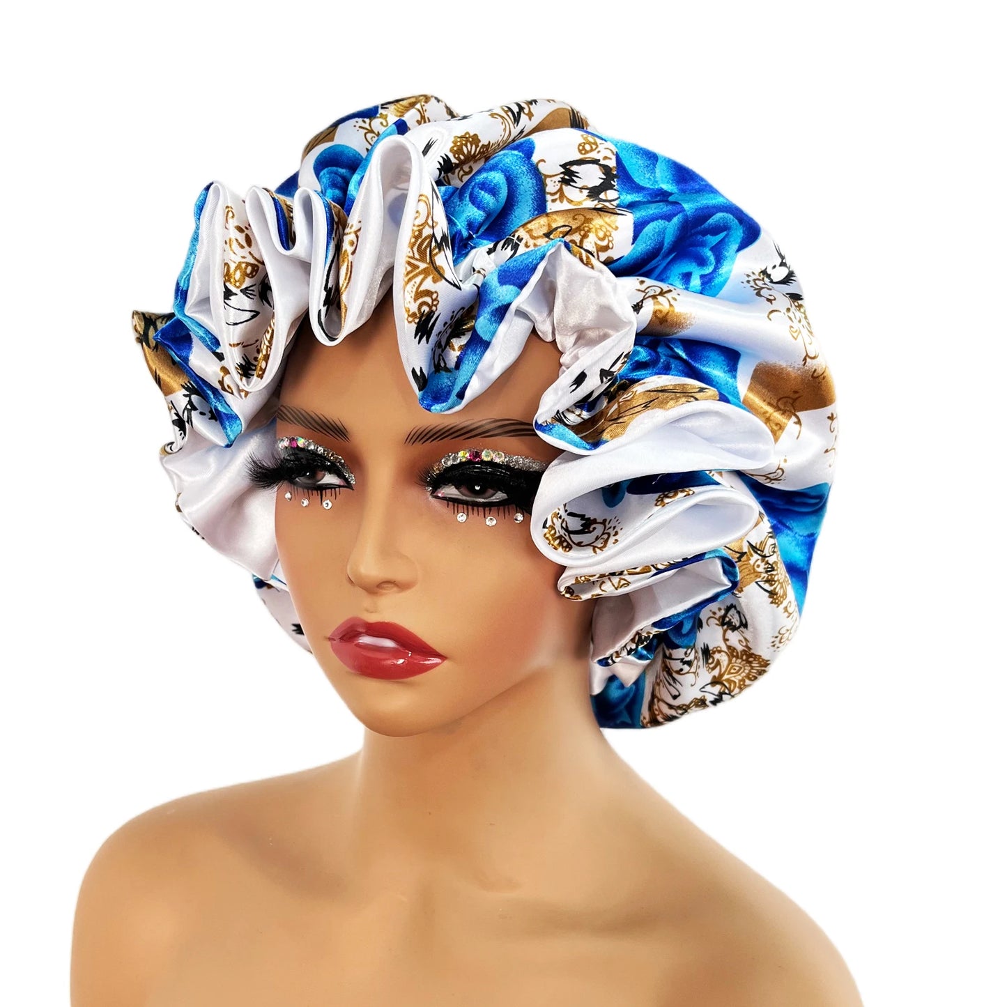 Women Satin Bonnet Cap Double Layer Silk