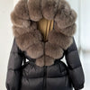 Real Fox Fur Puffer Hooded Coat. Thick Warm Waterptoof