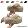 Woman Furry Ladies Faux Fur Luxury Fluffy Plush Slipper House Fuzzy Girl Platform Indoor Flat Casual sandals Round Toe Winter
