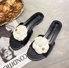 High End Luxury Flower Slippers Women Camellia Shoes Open Toe Slides Femme Outside&Home Pantuflas Sandals Ladies Flip Flops